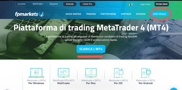 MetaTrader disponibile su FP Markets