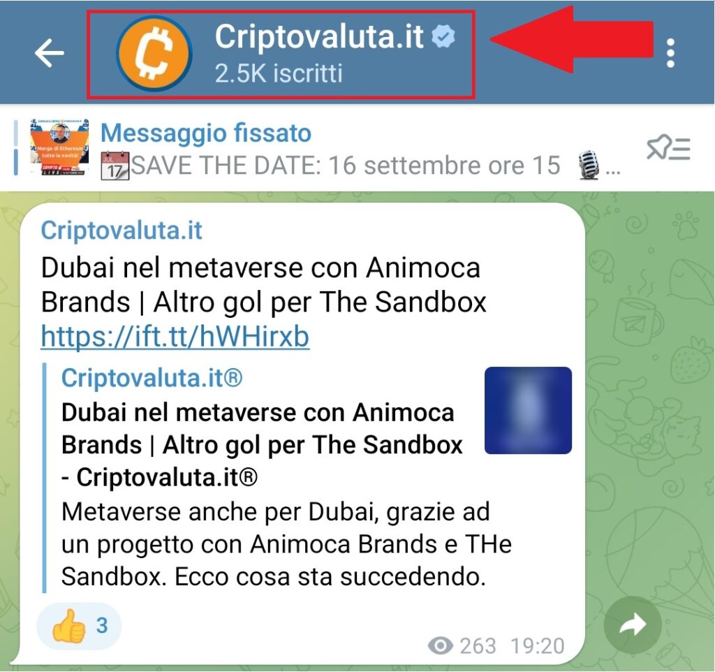 criptovaluta.it è l'unico canale telegram di informazione crypto in italia verificato